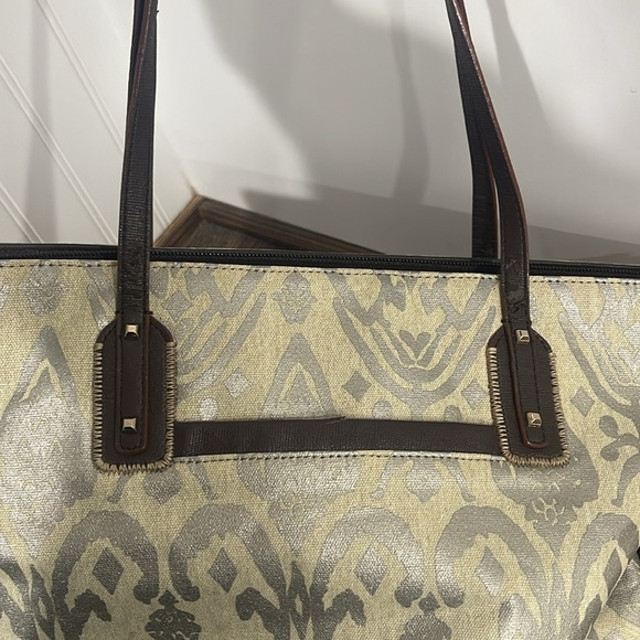 Stella and Dot Cream and Brown Tote Bag - Picture 9 of 9
